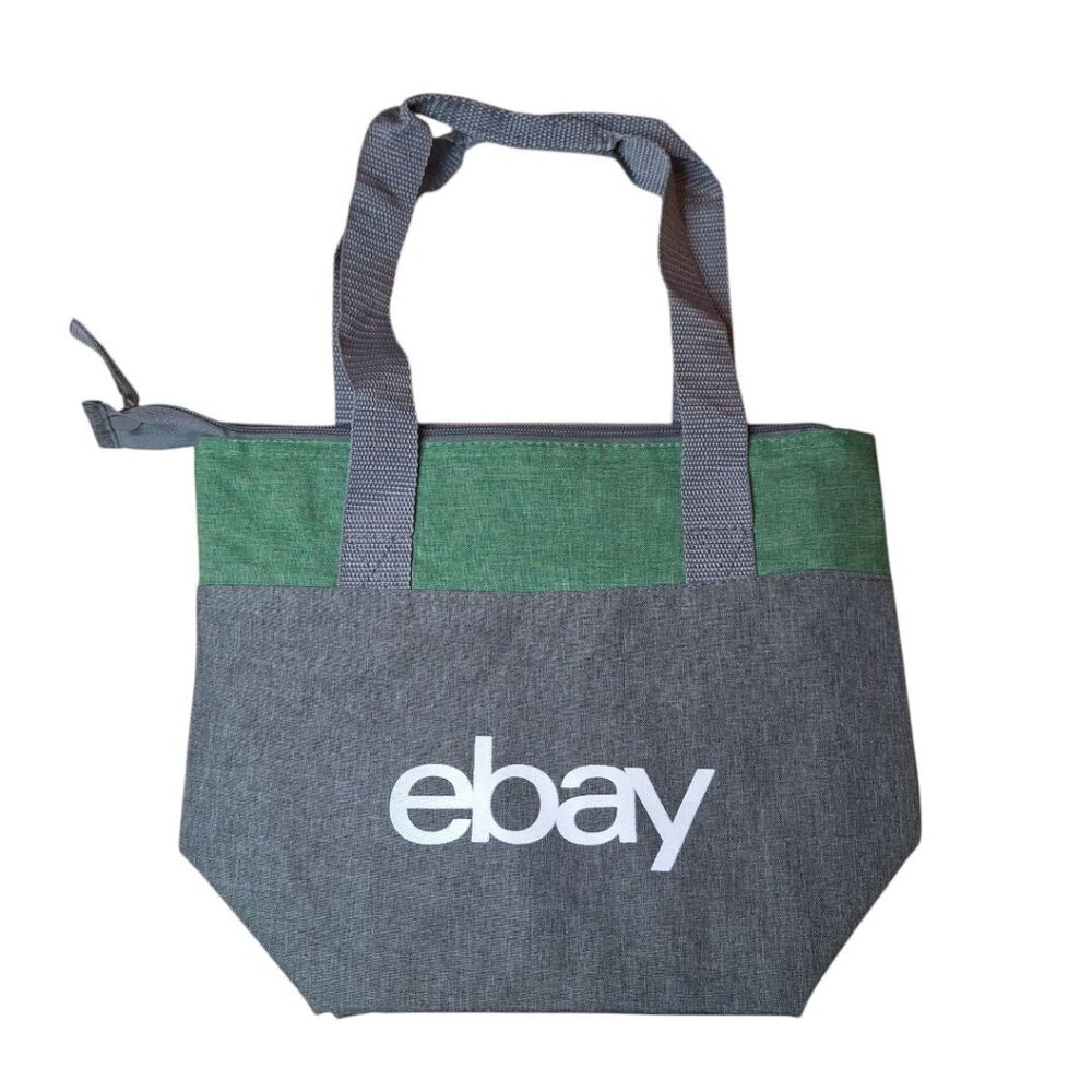 Swag Insulated Lunch Bag Tote Cooler‎ Green Gray Zip 12 x 10 Lightweight